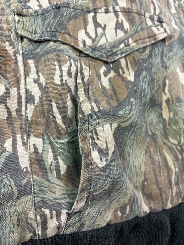 Vintage 90s Mossy Oak Tree Camo Full Zip Insulated Hunting Bomber Jacket Sz XXL