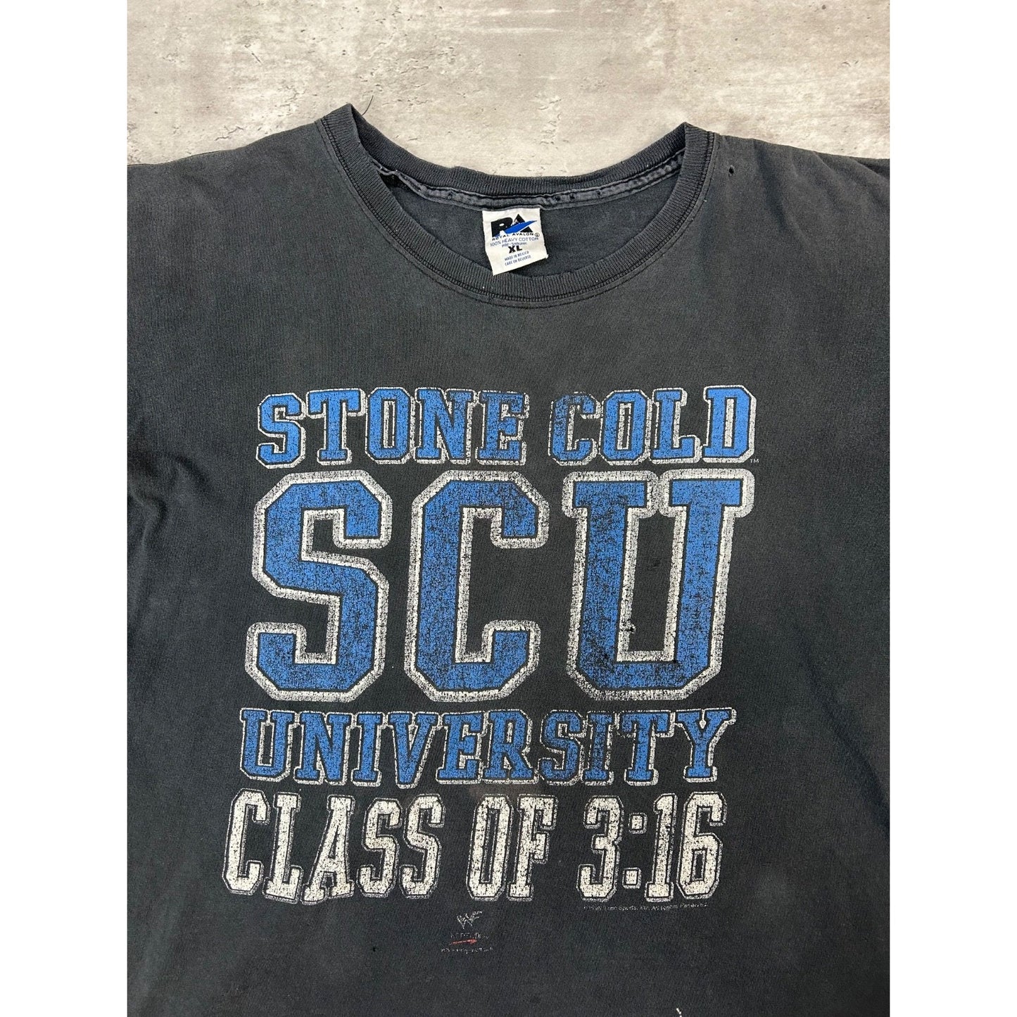 Vintage 90s Stone Cold University WWF Spellout Graphic T-Shirt Size XL