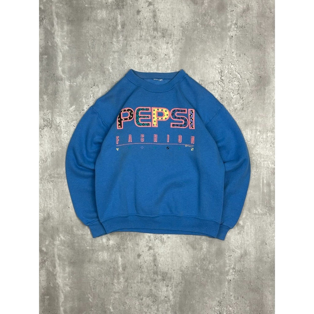 Vintage 90s Pepsi Fashion Soda Promo Spellout Graphic Sweatshirt Size Small