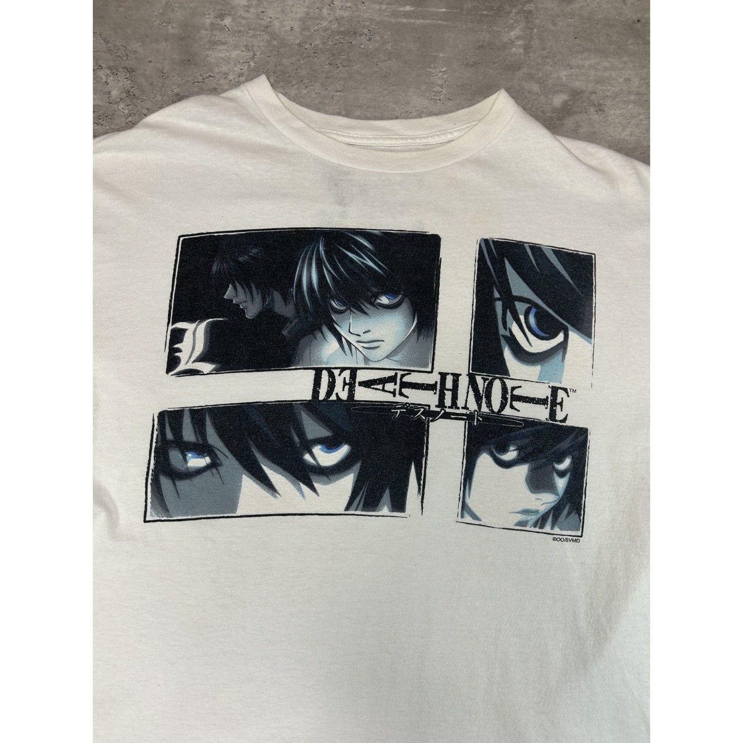 Vintage 2000s Deathnote L Character Graphic Anime Promo T-Shirt Size XL