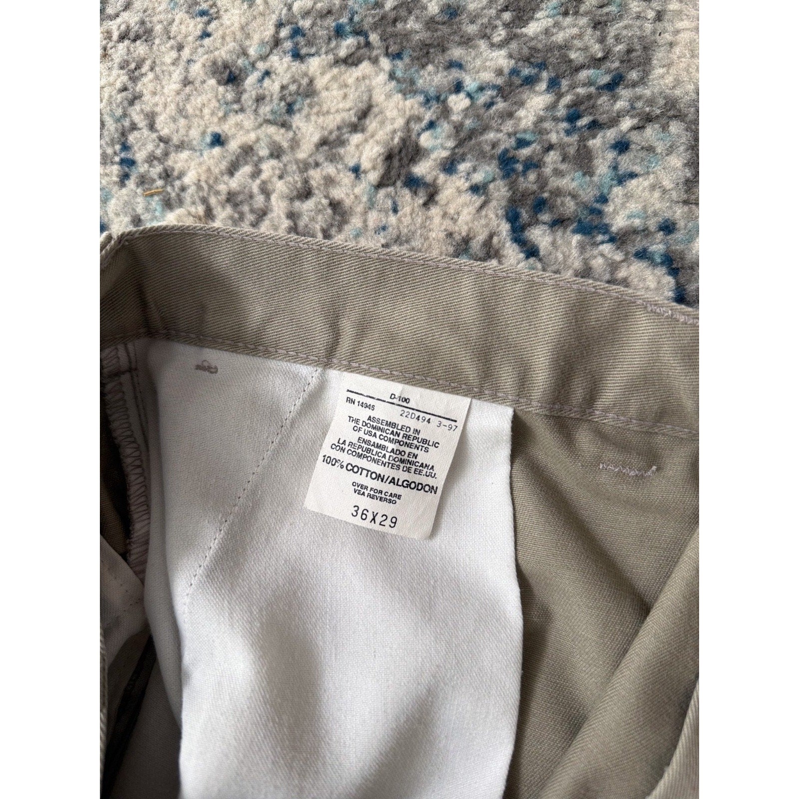 Vintage Beige Khaki Straight Leg Pants Size 36