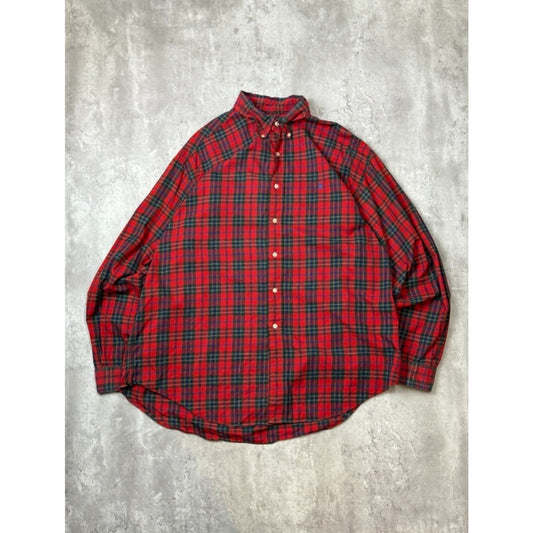 Vintage Polo Ralph Lauren Plaid Print Long Sleeve Button Up Shirt Size XL