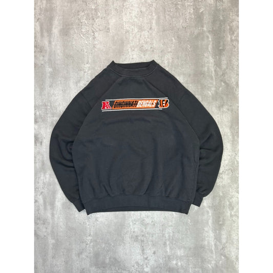 Vintage Cincinnati Bengals NFL Embroidered Spellout Football Sweatshirt Size 2XL