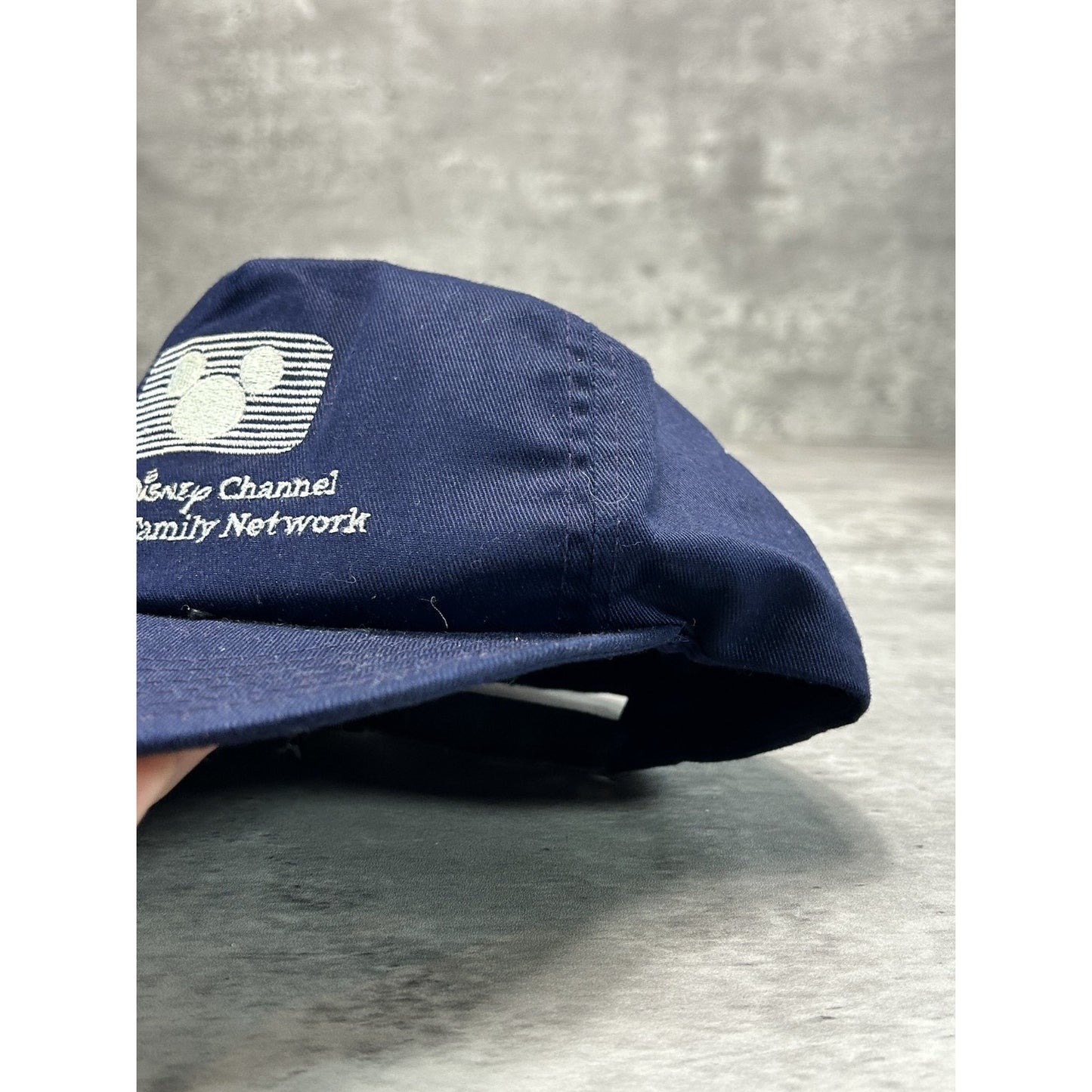 Vintage 90s The Disney Channel Embroidered Spellout Strapback Hat OSFA Navy Blue