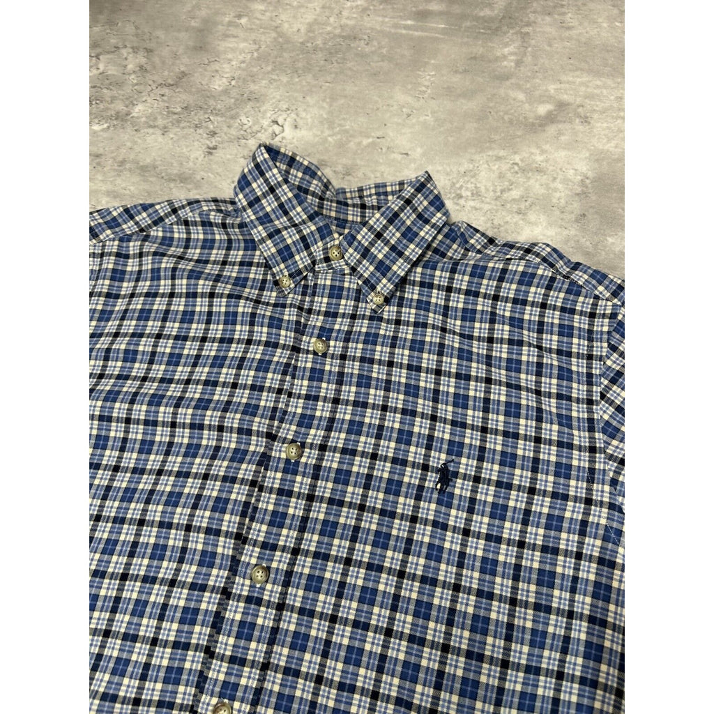 Vintage Polo Ralph Lauren Embroidered Pony Long Sleeve Button Up Shirt Size Medium