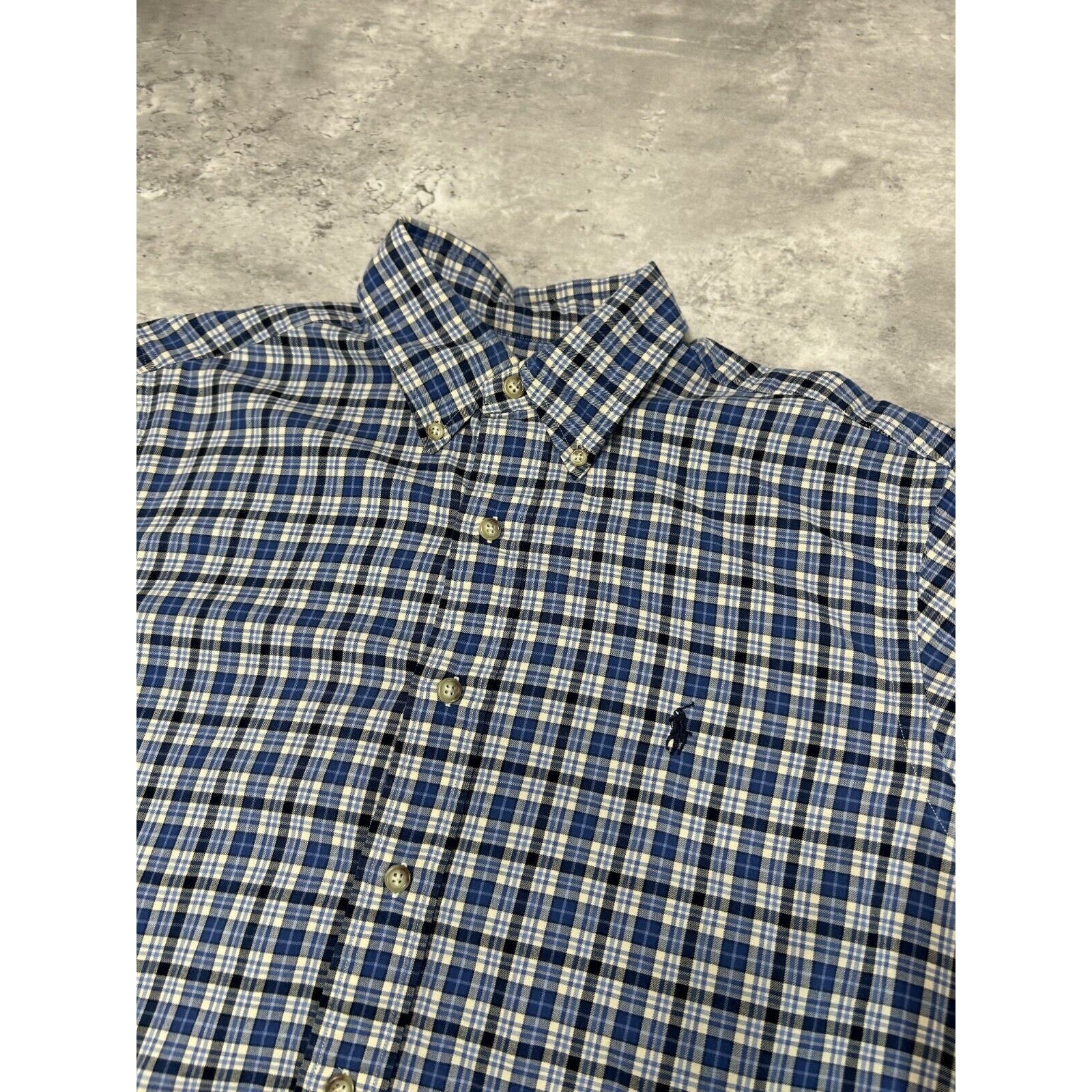Vintage Polo Ralph Lauren Embroidered Pony Long Sleeve Button Up Shirt Size Medium