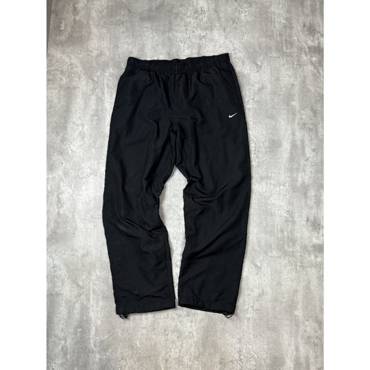 Vintage 2000s Nike Embroidered Swoosh Nylon Track Pants Size Large Black
