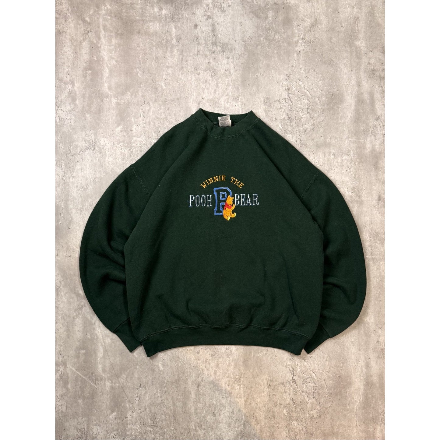 Vintage 90s Disney Winnie The Pooh Embroidered Spellout Sweatshirt Size XL