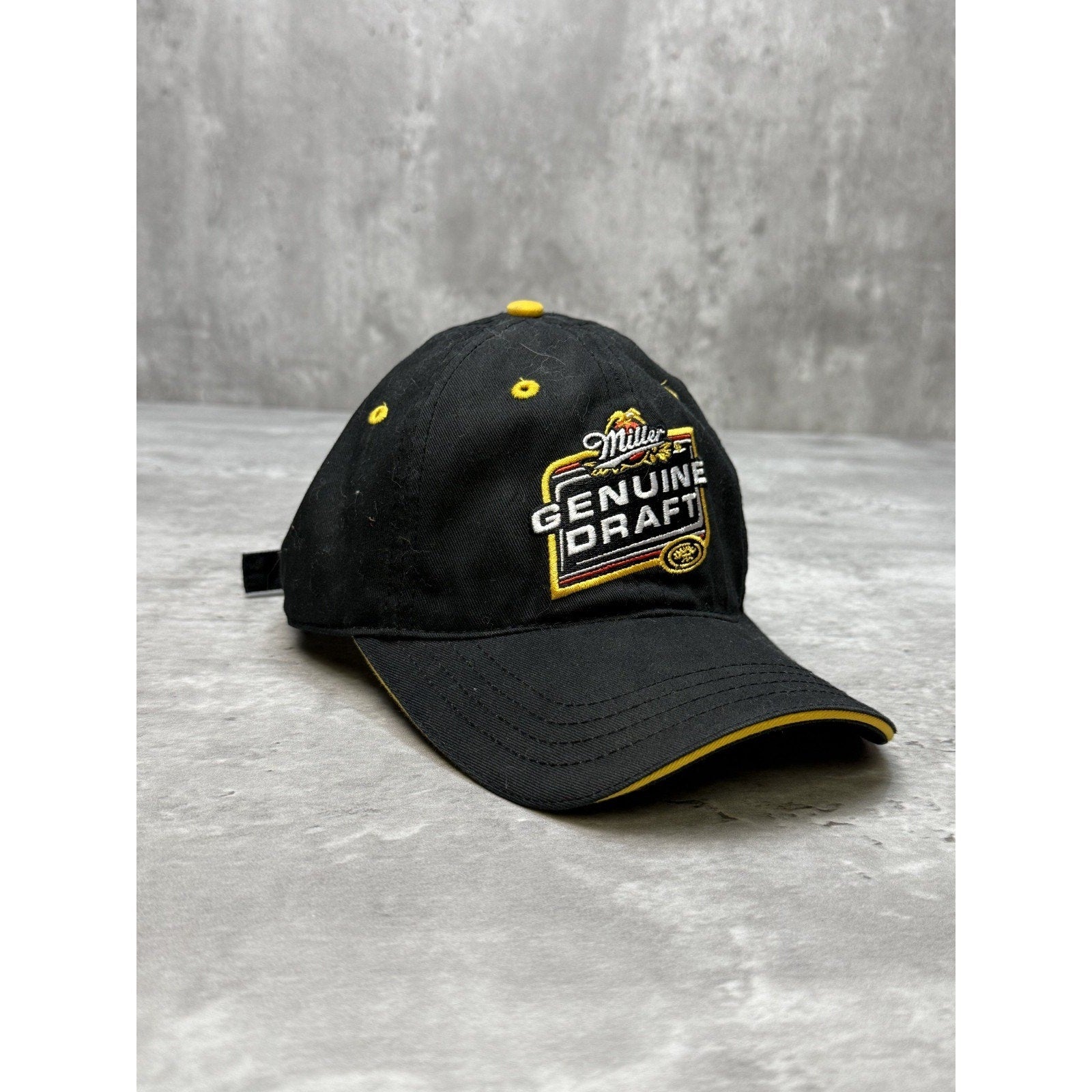 Vintage Miller Genuine Draft Embroidered Logo Strapback Hat OSFA