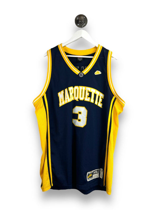 Vintage Dwayne Wade Marquette NCAA Collegiate Nike Basketball Jersey Size 2XL