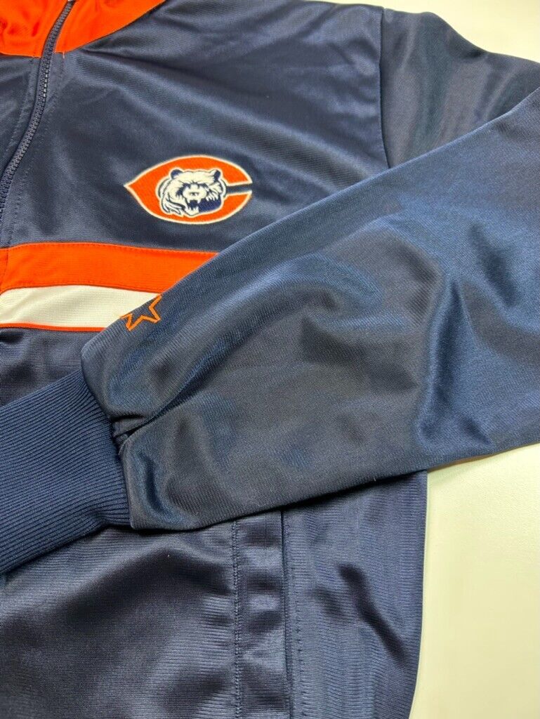 Vintage 80s Chicago Bears NFL Embroidered Starter Tracksuit Jacket Size Small