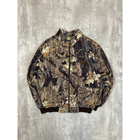 Vintage Cabelas Mossy Oak Break Up Full Zip Bomber Jacket Size 2XL