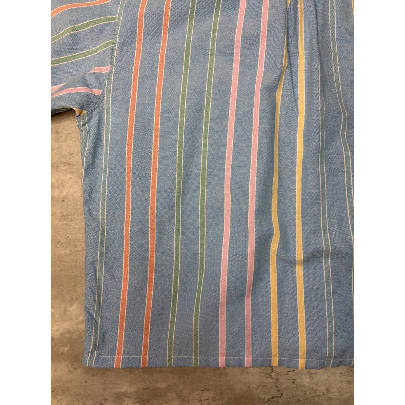 Vintage Dockers Striped Single Pocket Cropped Button Up Shirt Size Large