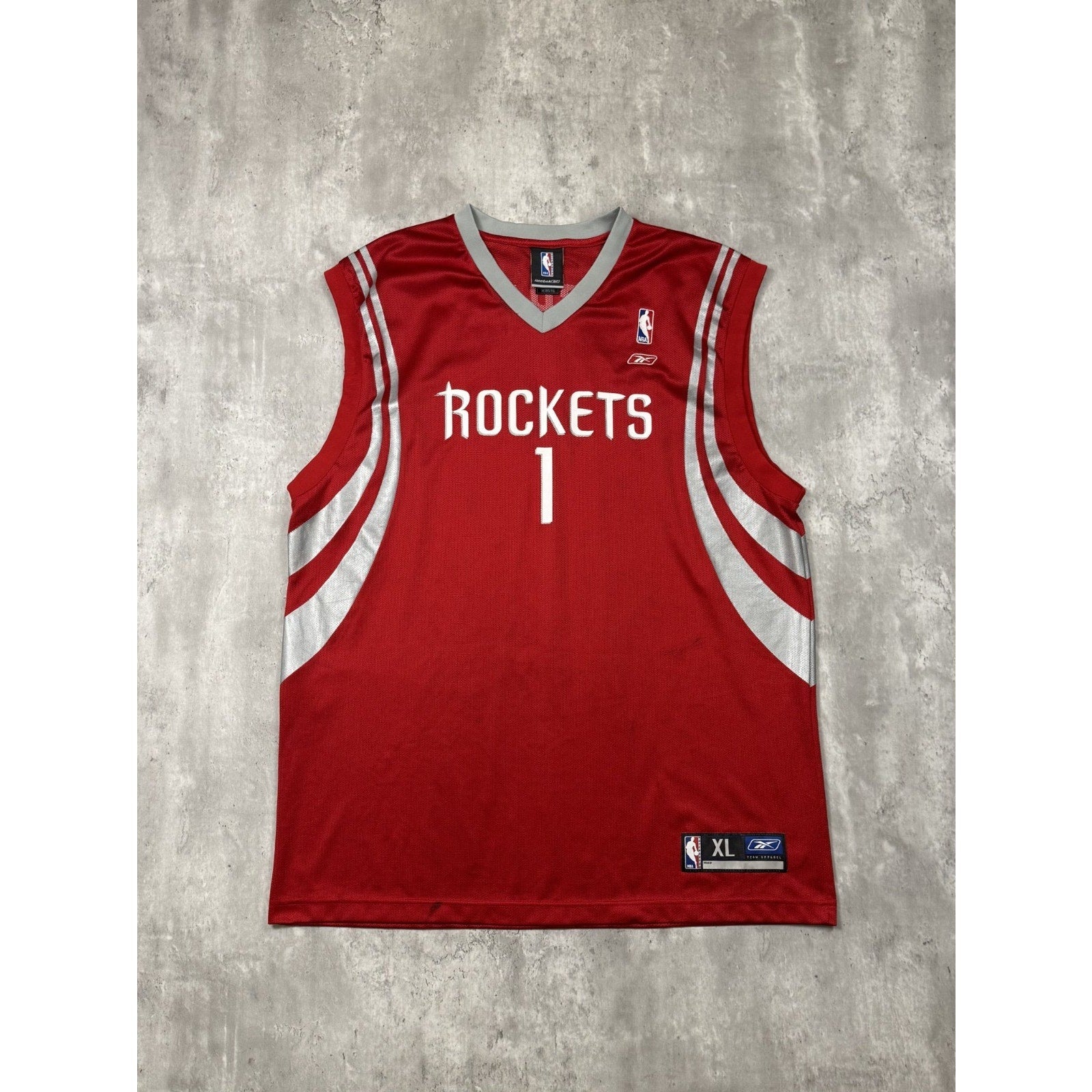 Vintage Tracy McGrady #1 Houston Rockets NBA Reebok Basketball Jersey Size XL