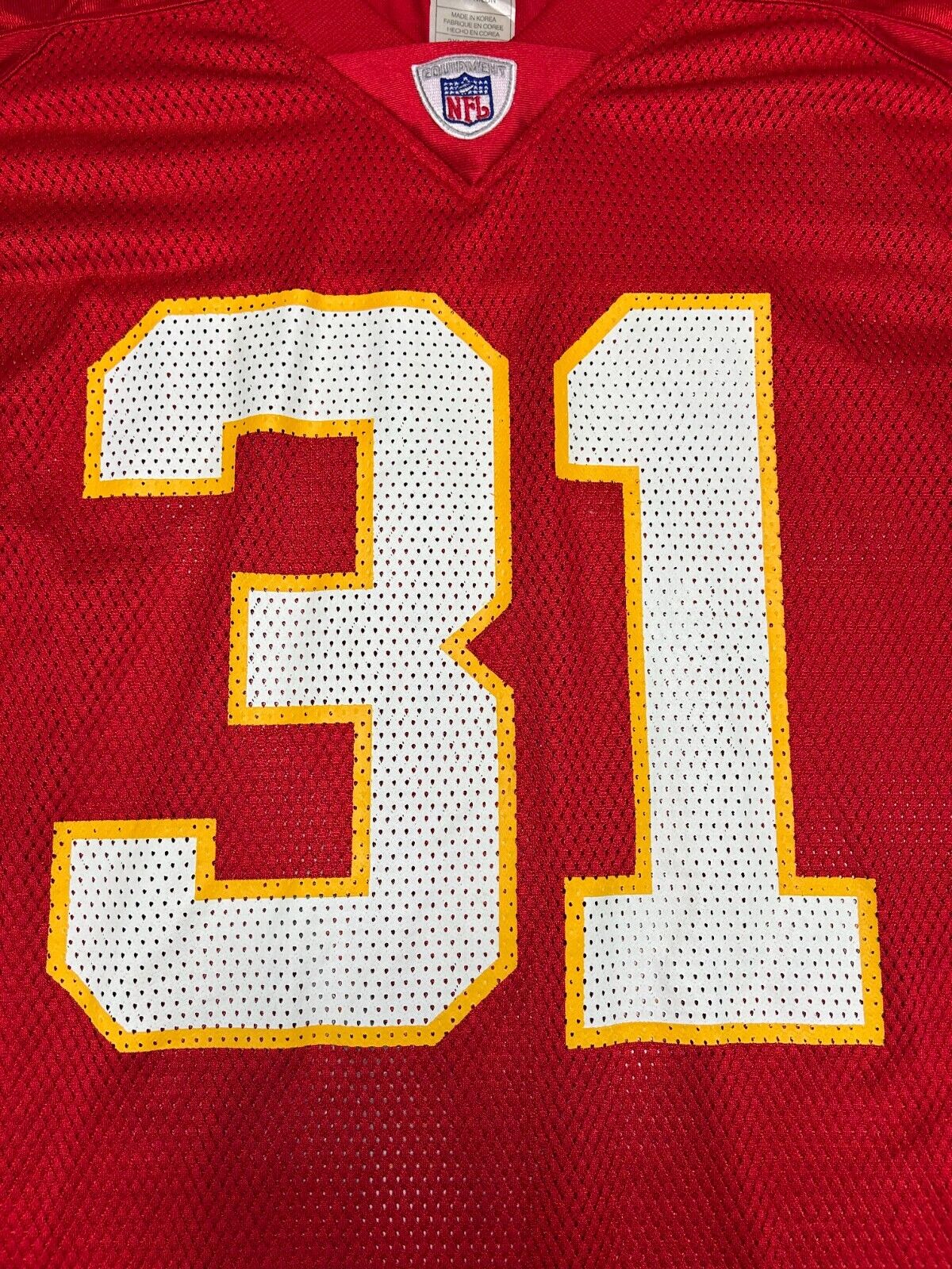 Vintage Priest Holmes #31 Kansas City Chiefs NFL Reebok Football Jersey Sz 2XL