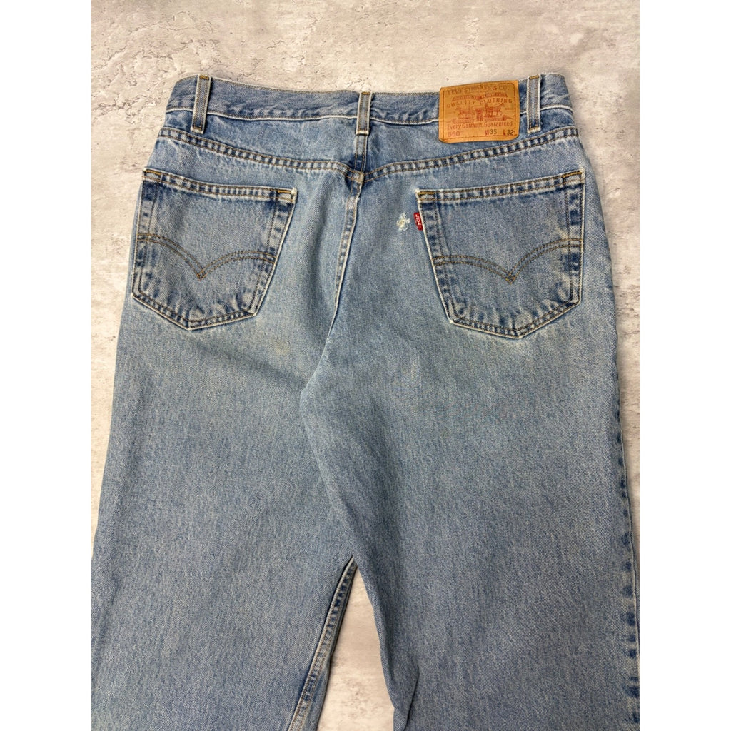 Vintage 90s Levis 550 Red Tab Light Wash Denim Pants Size 34