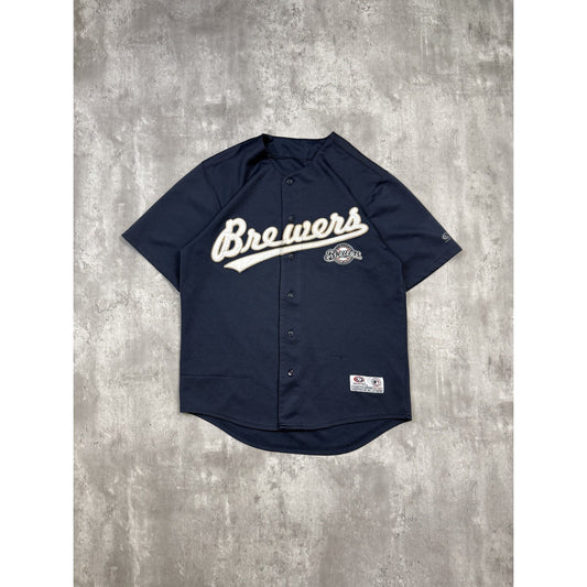 Vintage Milwaukee Brewers MLB Stitched Baseball Jersey Size Large