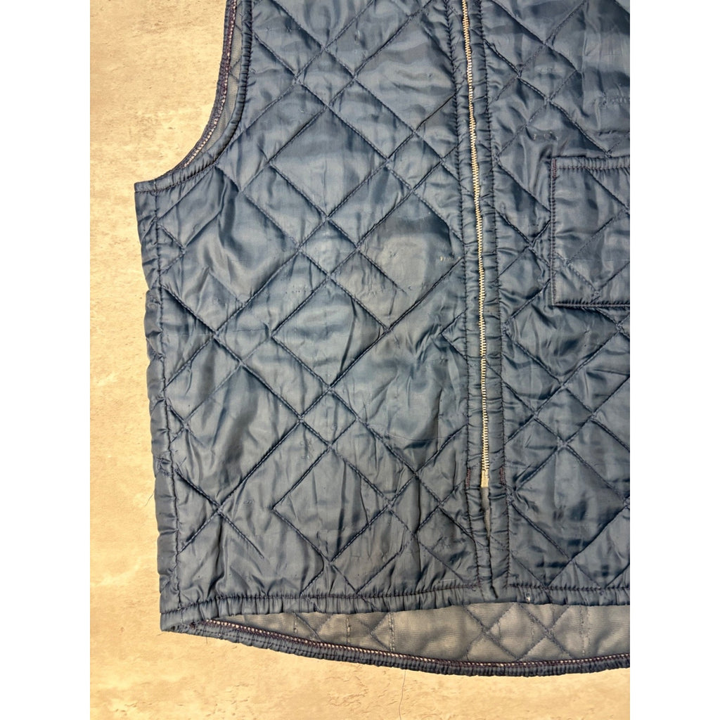 Vintage 1970 Osh Kosh Quilted Lined Full Zip Vest Size Large
