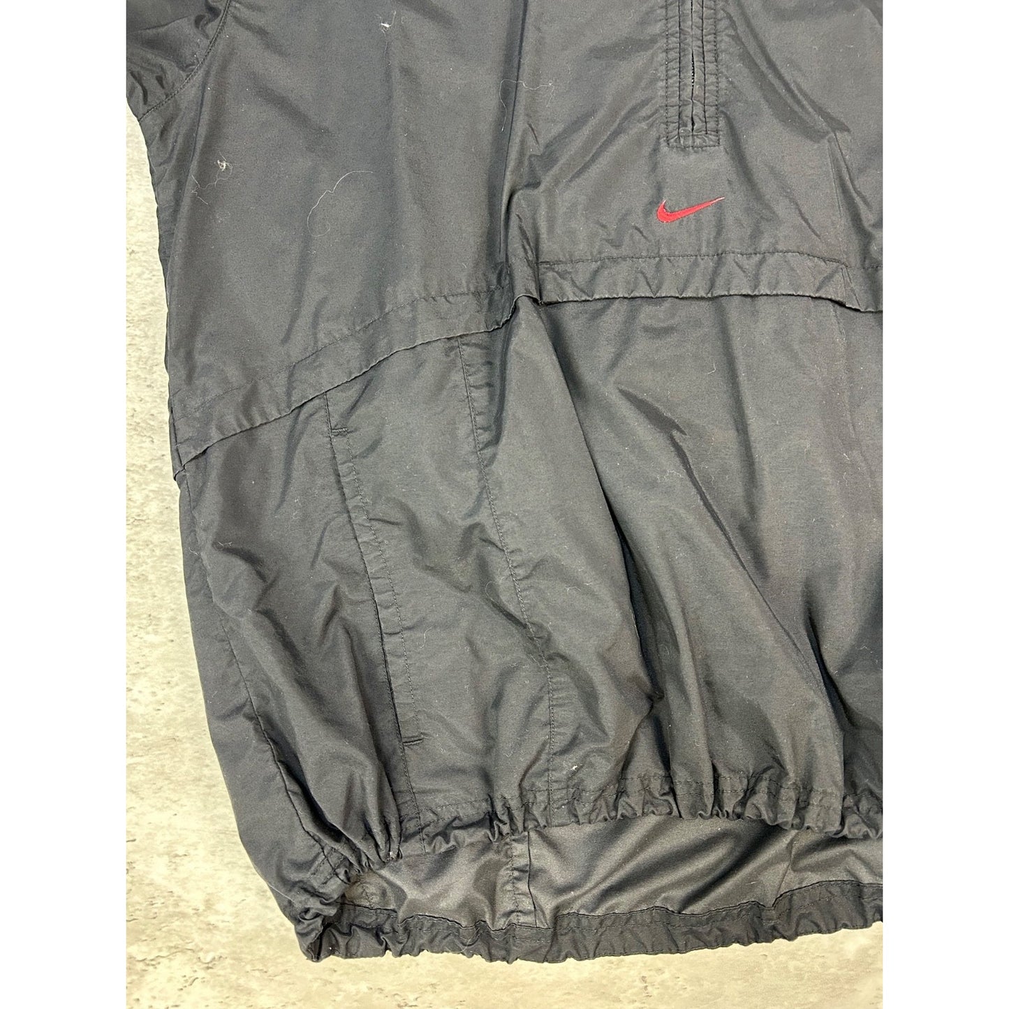 Vintage Nike Embroidered Middle Swoosh Windbreaker Jacket Size Medium Black