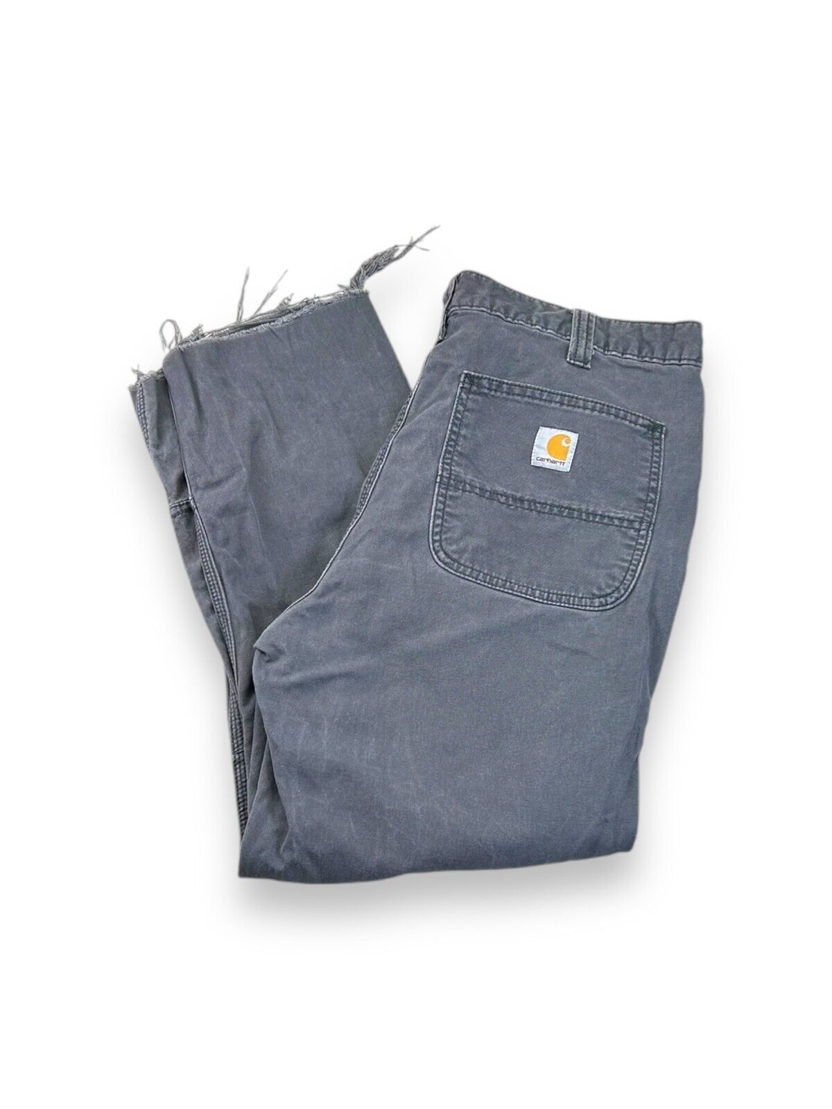 Carhartt Straight Fit Canvas Workwear Pants Size 35 Gray