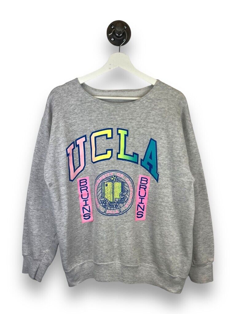 Vintage 80s/90s UCLA Bruins Collegiate Crest NCAA Sweatshirt Size Large Gray