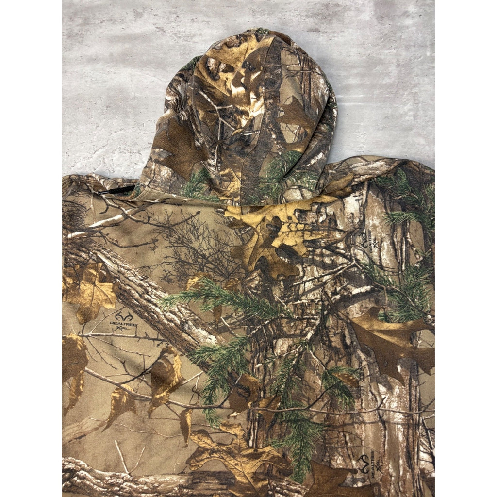 Vintage Realtree Xtra Tree Camo Hooded Hunting Sweatshirt Size Large