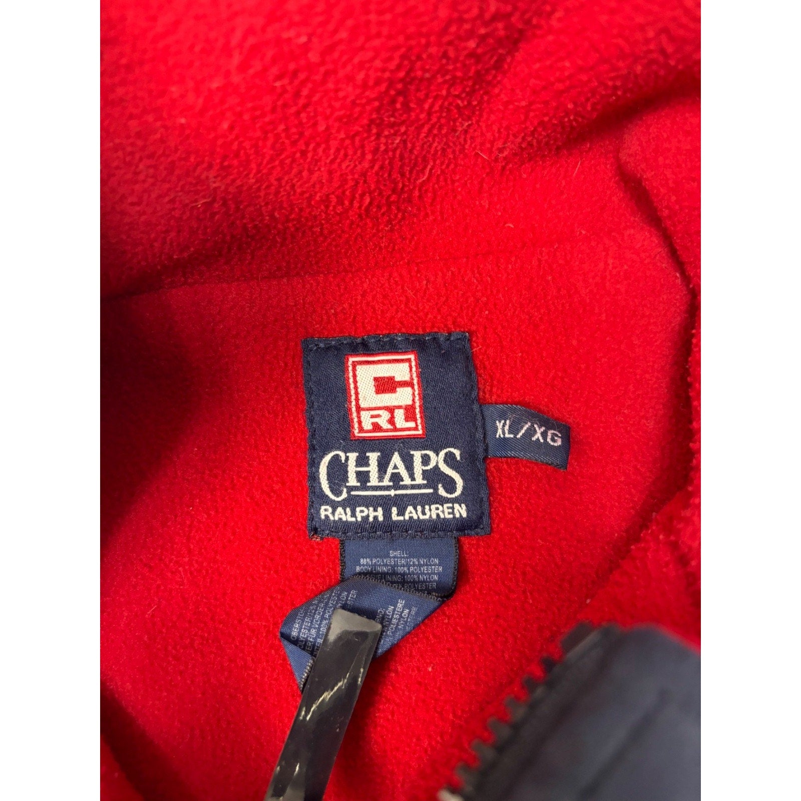 Vintage Chaps Ralph Lauren Embroidered Logo Fleece Lined Jacket Size XL
