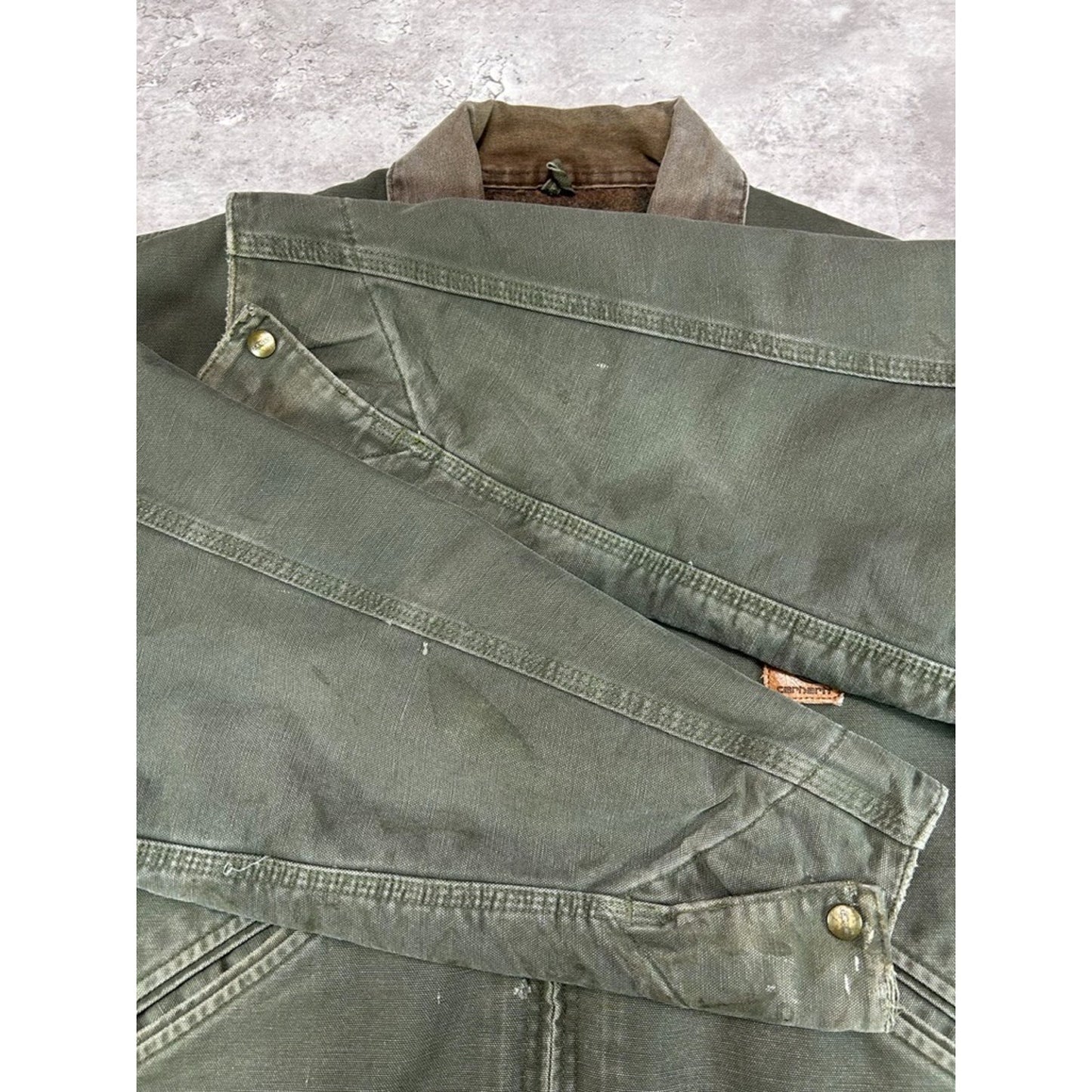 Vintage 90s Carhartt Blanket Lined Canvas Workwear Detroit Jacket Size XL J76MOS