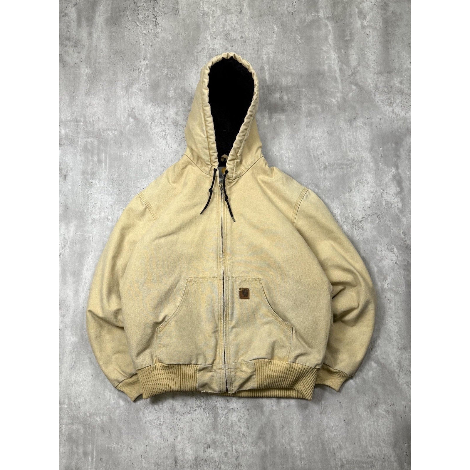 Vintage Carhartt Insulated Workwear Hooded Active Jacket Size Medium J130 WET