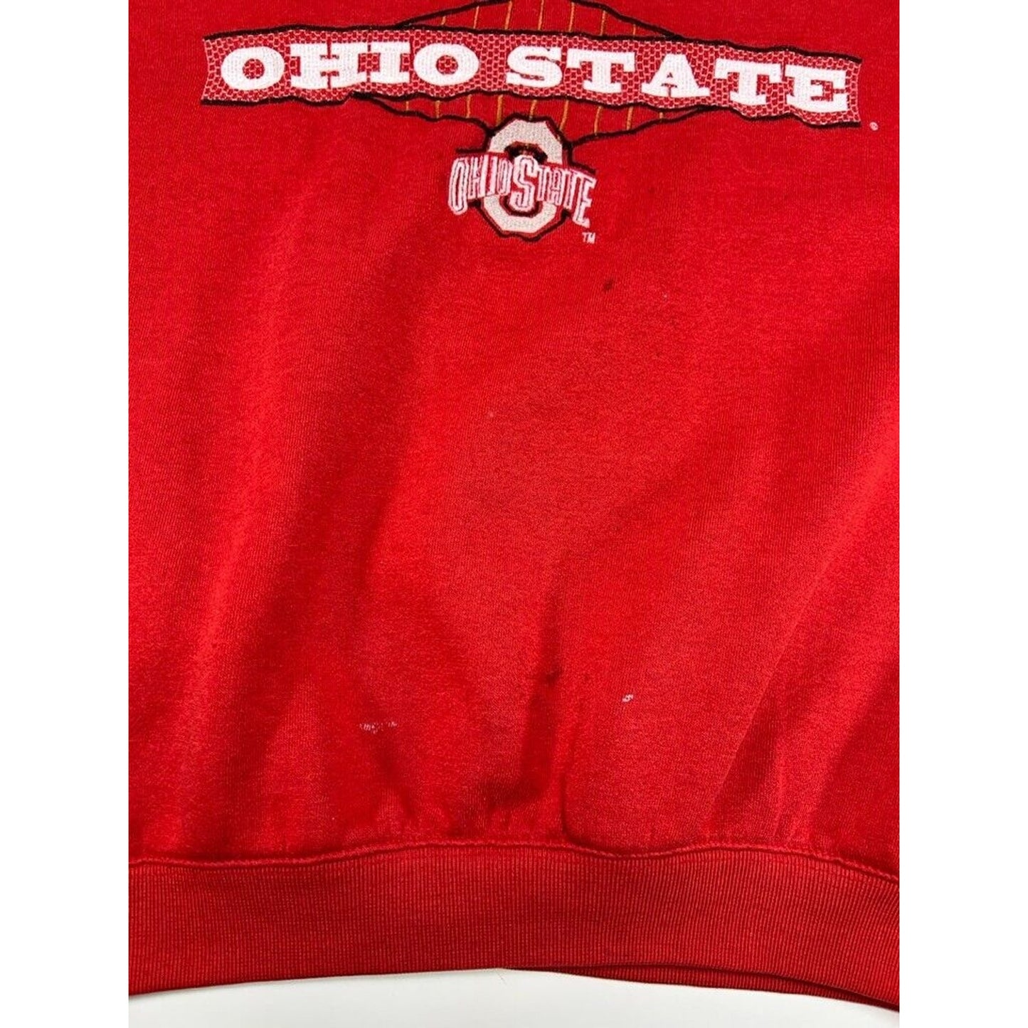 Vintage 90s Ohio State Buckeyes NCAA Embroidered Starter Sweatshirt Size XL Red