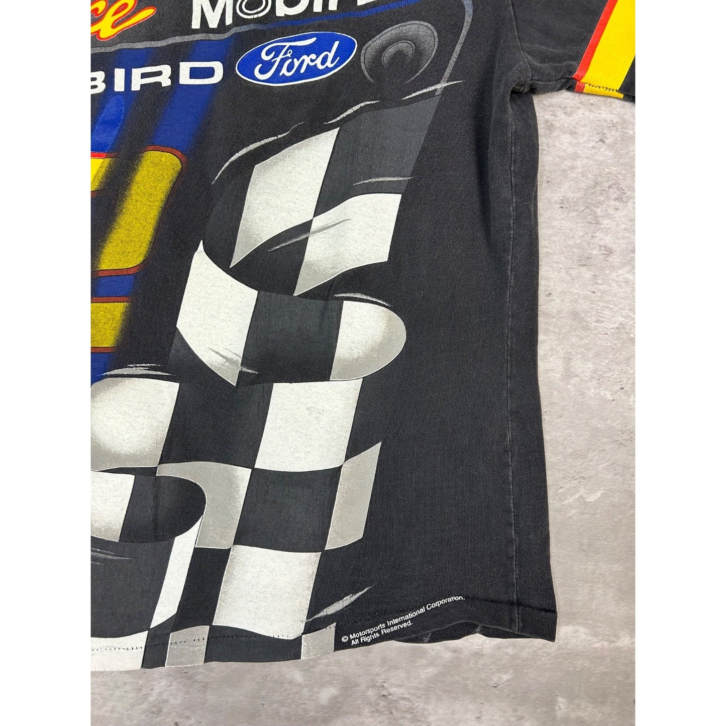 Vintage 90s Rusty Wallace #2 Nascar All Over Print Racing T-Shirt Size Medium