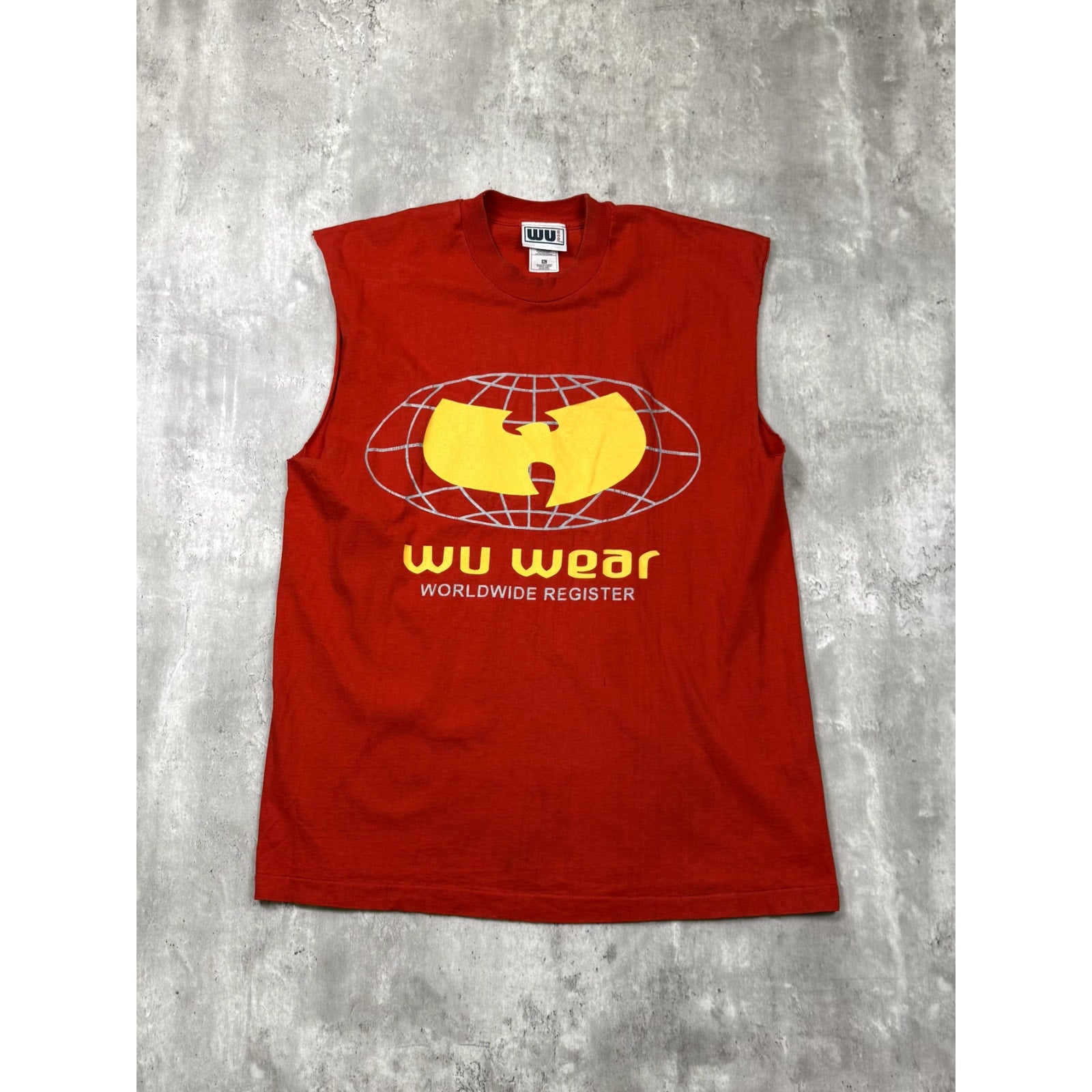 Vintage Wu Wear Worldwide Register Hip Hop Graphic Sleeveless T-Shirt Size XL