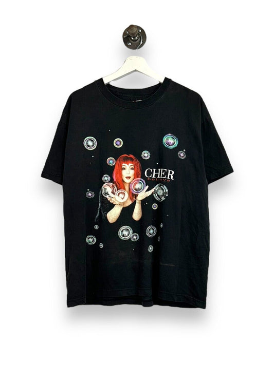 Vintage 90s Cher Believe Tour Pop Music Font & Back graphic T-Shirt Size Large