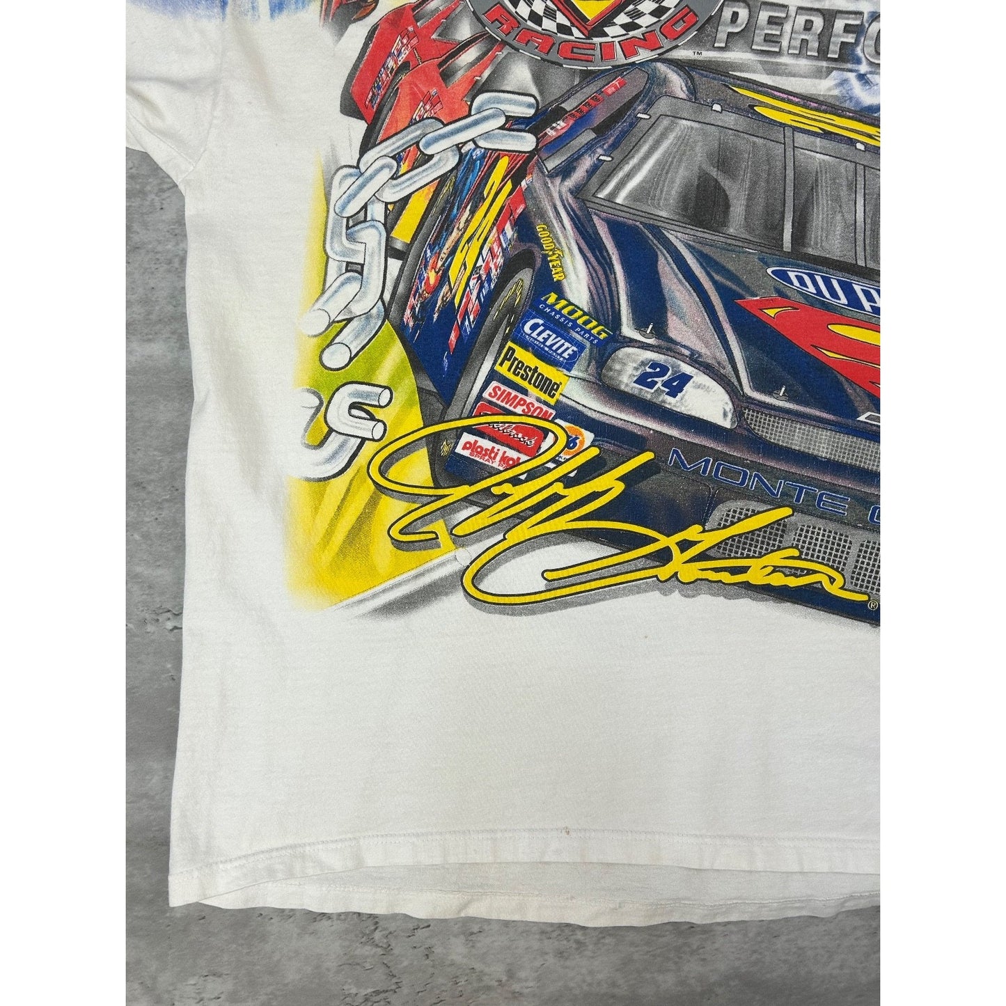Vintage 1999 Jeff Gordon #24 Superman Nascar Racing All Over Print T-Shirt Sz XL