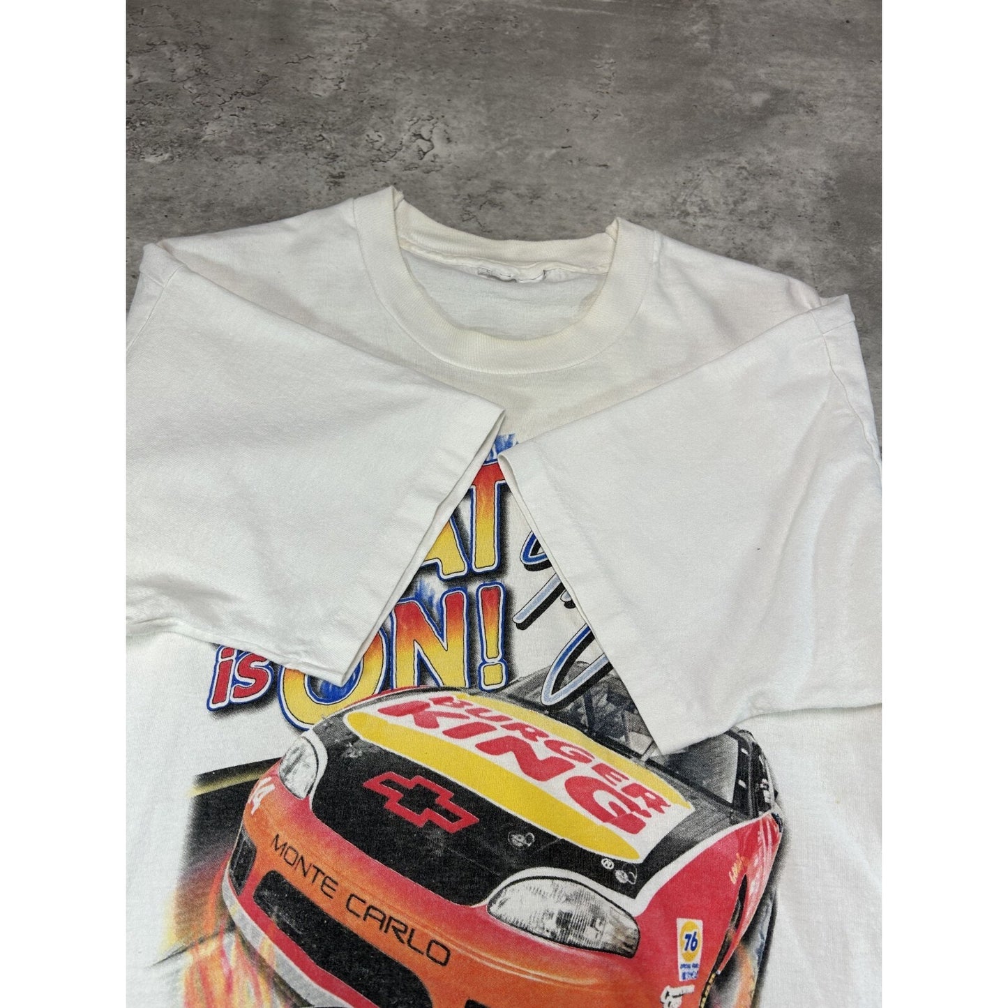 Vintage 1997 Steve Park #14 Nascar The Heat Is On Burger King T-Shirt Size Large