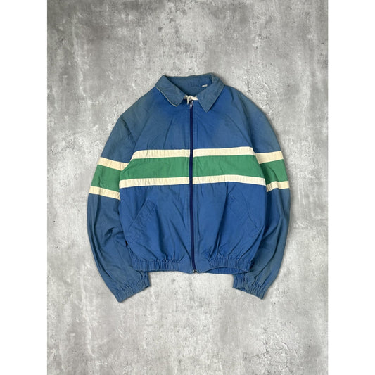 Vintage 80s/90s Full Zip Striped Lightweight Jacket Size Large