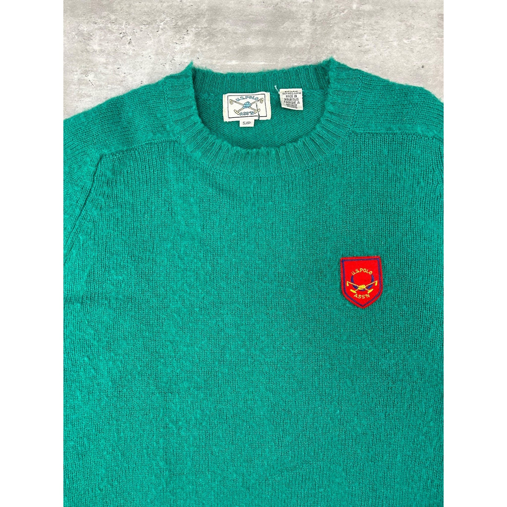 Vintage 90s U.S. Polo Assn. Embroidered Crest Pullover Knit Sweater Size Small