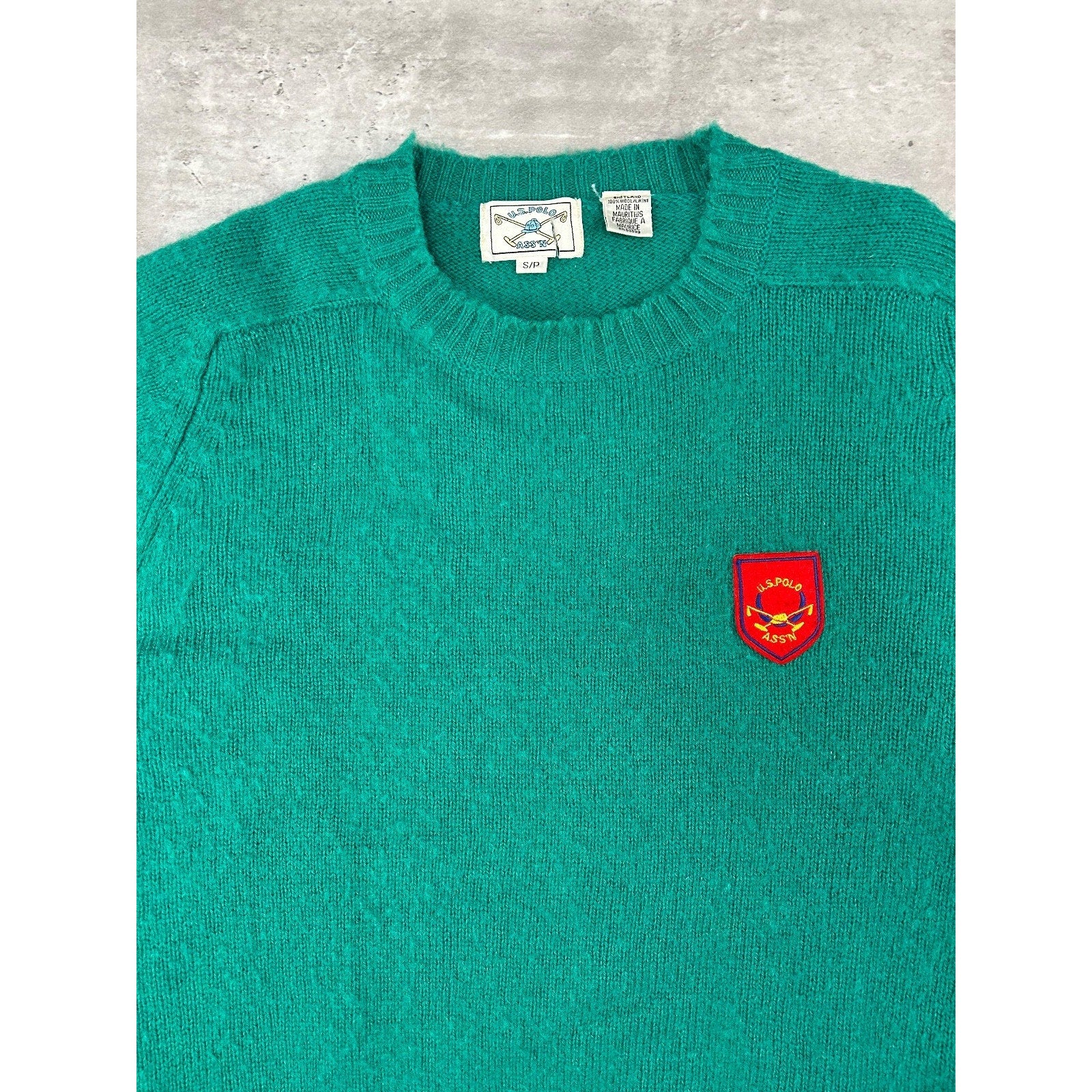 Vintage 90s U.S. Polo Assn. Embroidered Crest Pullover Knit Sweater Size Small