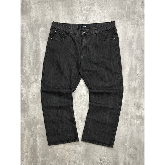 Vintage 2000s Rocawear Embroidered Baggy Fit Black Denim Pants Size 42