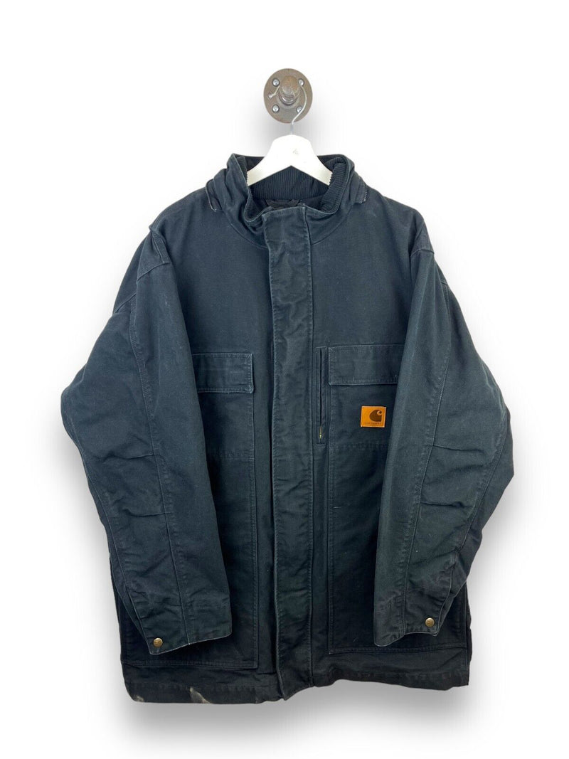Carhartt Canvas Work Wear Arctic Coat Jacket Size XL Black C75
