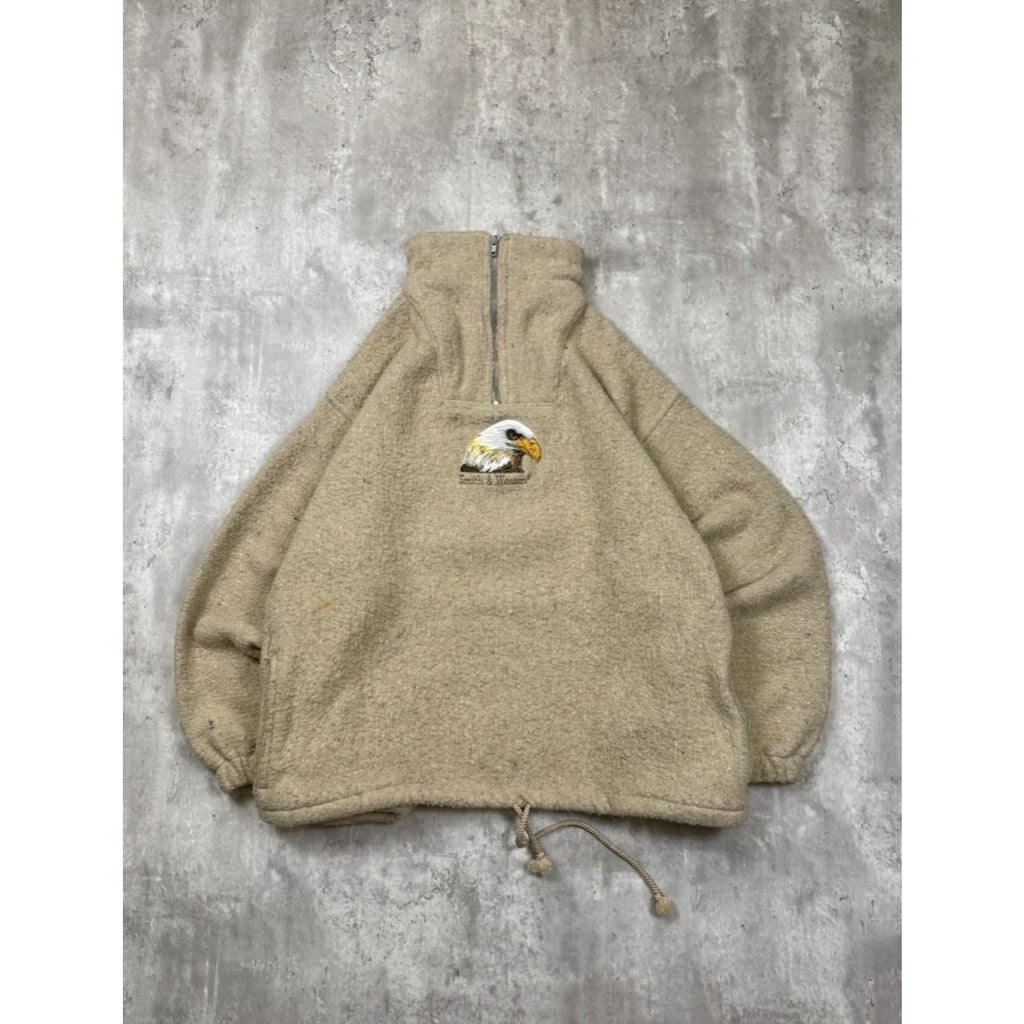 Vintage 90s Smith & Wesson Embroidered Eagle 1/4 Zip Fleece Sweatshirt Sz Large