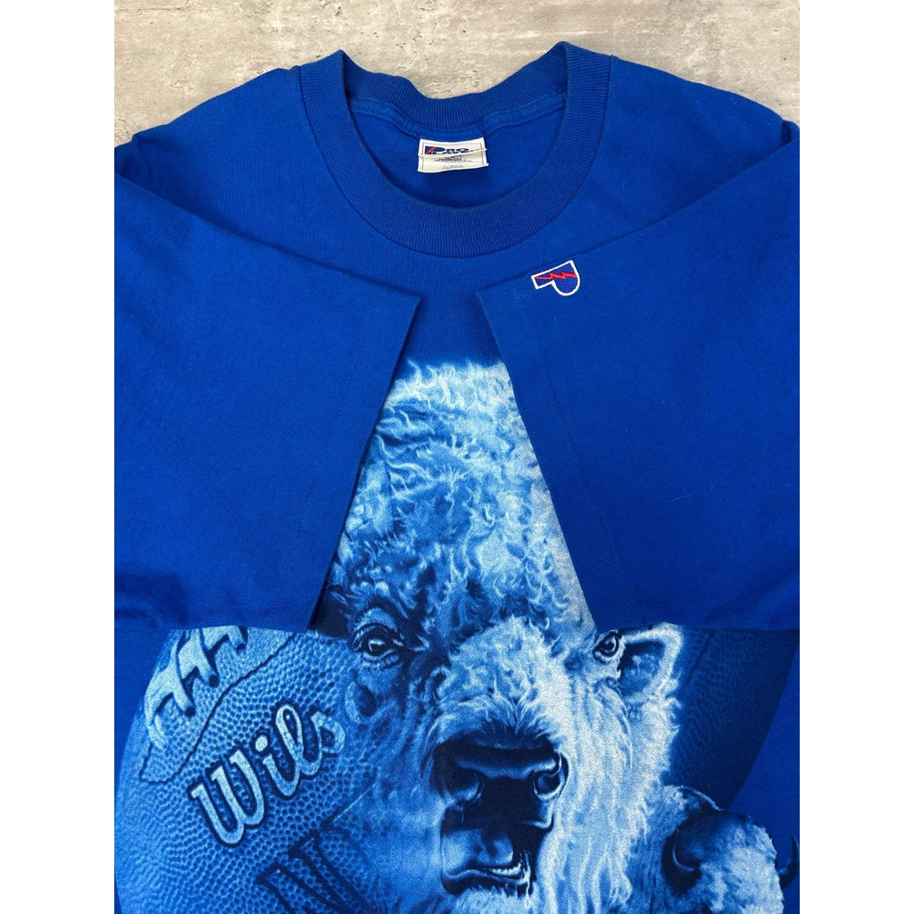 Vintage Buffalo Bills NFL Football Buffalo Graphic Tonal T-Shirt Size Large