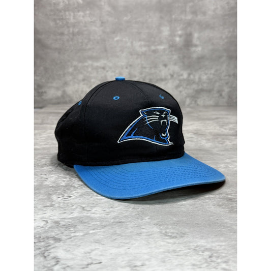 Vintage Carolina Panthers NFL Embroidered Football Logo 7 Snapback Hat OSFA