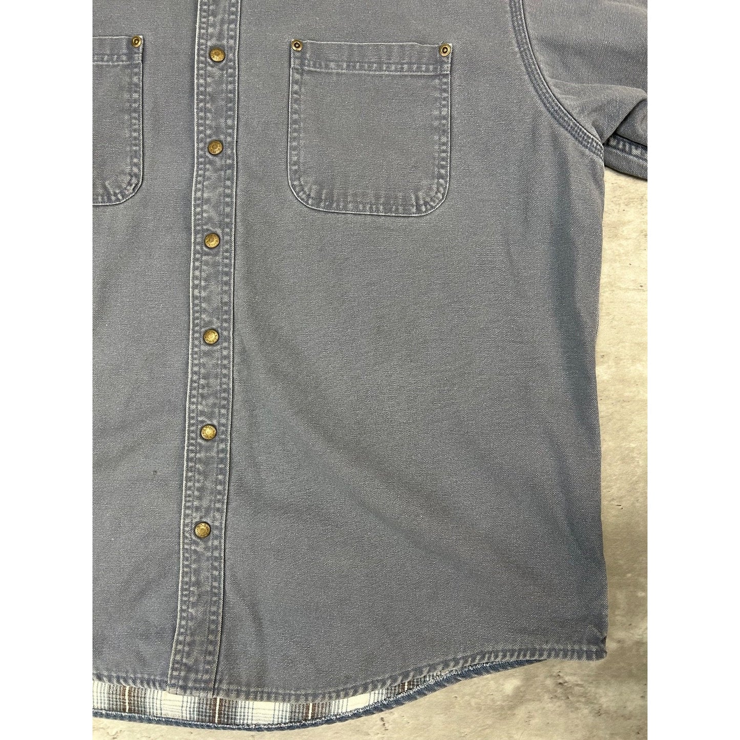 Vintage L.L. Bean Plaid Line Double Pocket Long Sleeve Button Up Shirt Size XL