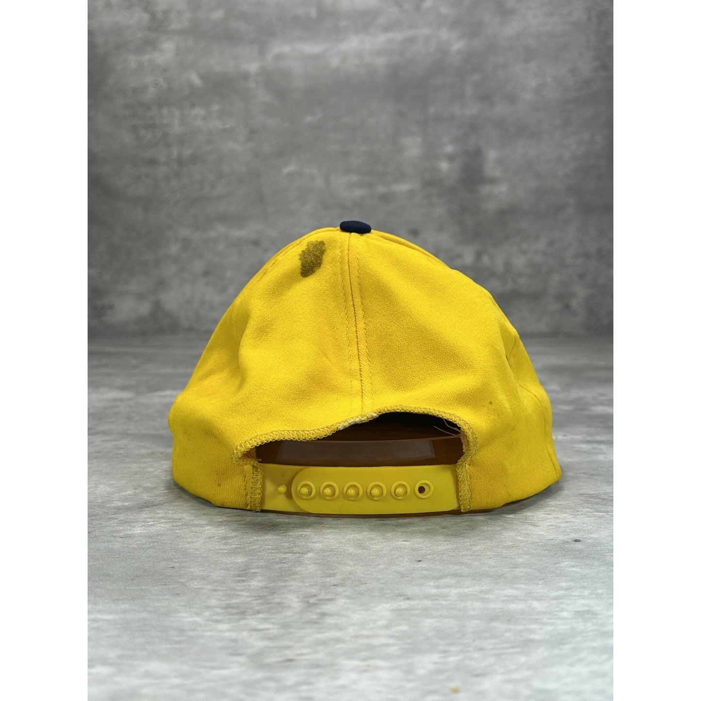 Vintage 1980s Embroidered S Two Tone Snapback Hat OSFA Yellow/Navy Blue