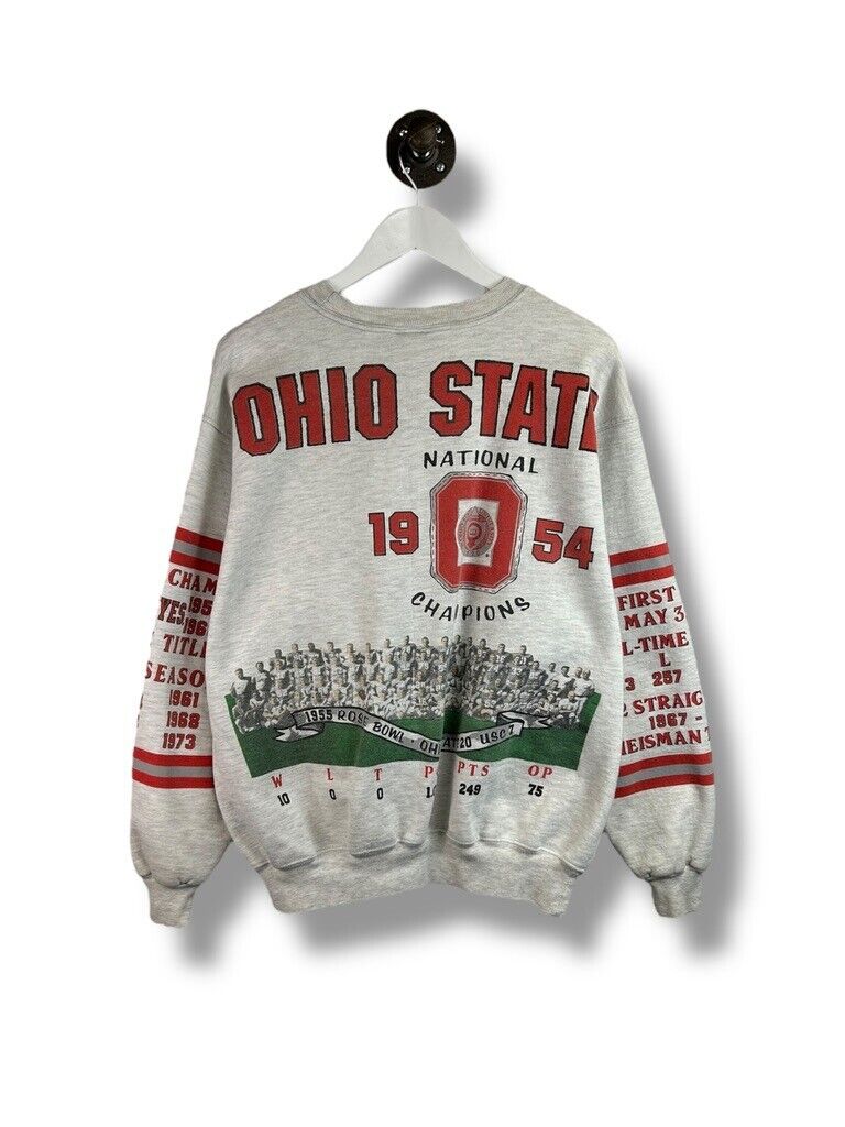 Vintage 1991 Ohio State Buckeyes NCAA AOP Graphic Sweatshirt Size Large Gray