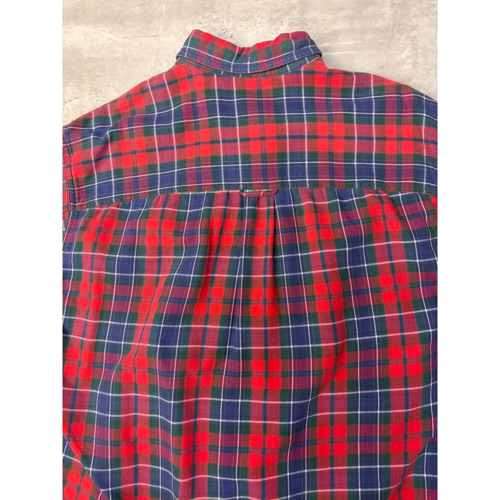 Vintage Eddie Bauer Double Pocket Plaid Cropped Button Up Shirt Size LT
