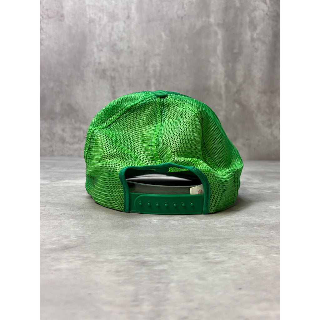 Vintage 80s Quaker State Racing Graphic Spellout Trucker Snapback Hat OSFA