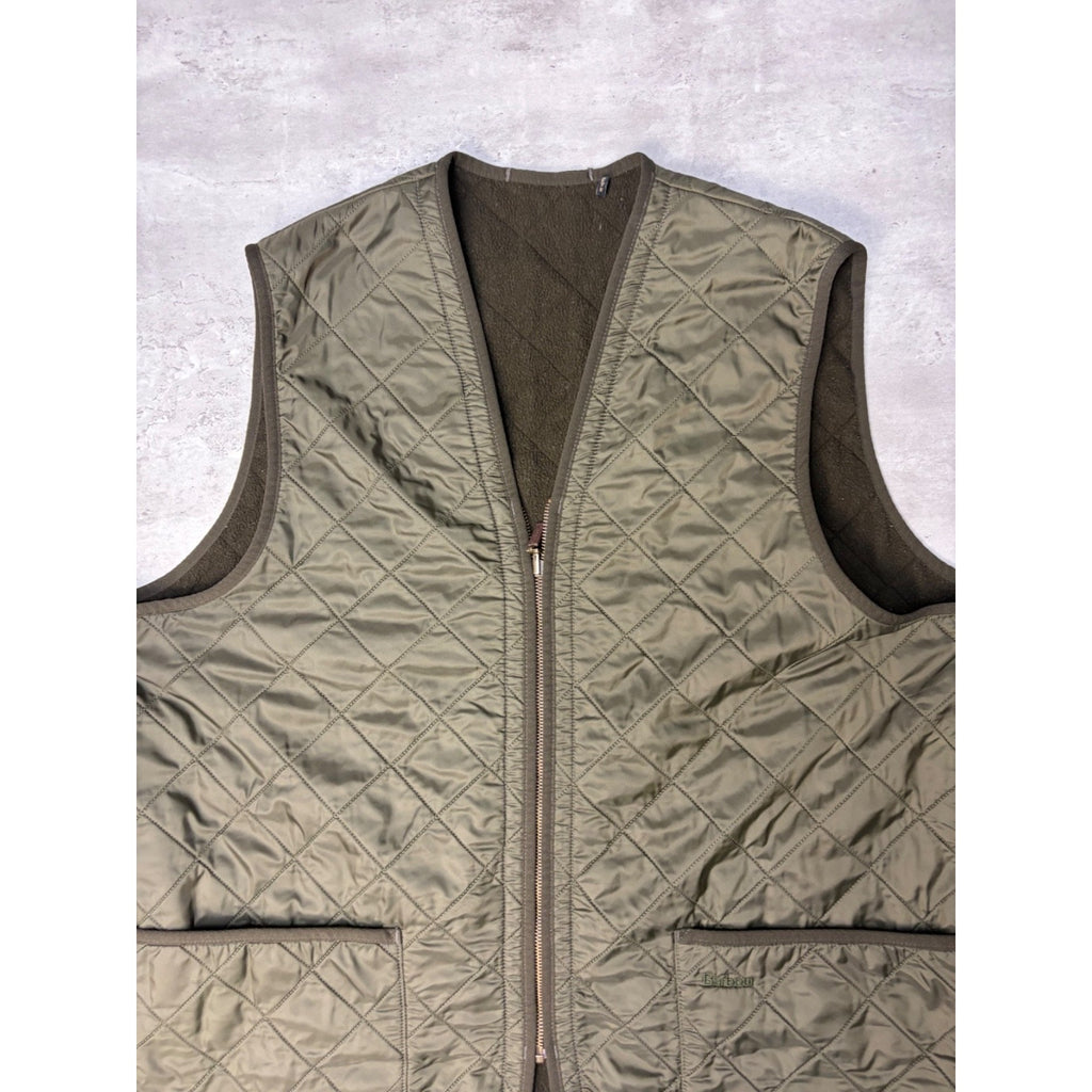 Vintage Barbour Polarquilt Quilted Reversible Vest Size XL