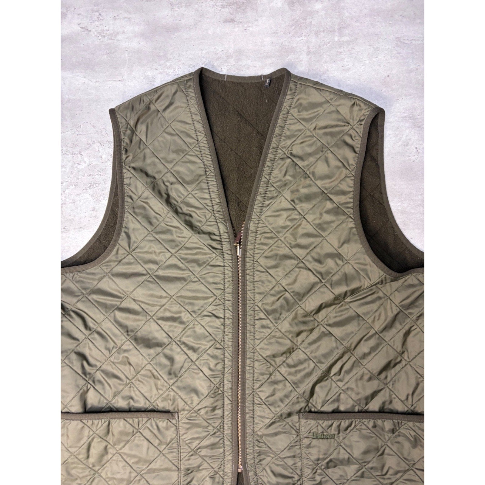 Vintage Barbour Polarquilt Quilted Reversible Vest Size XL